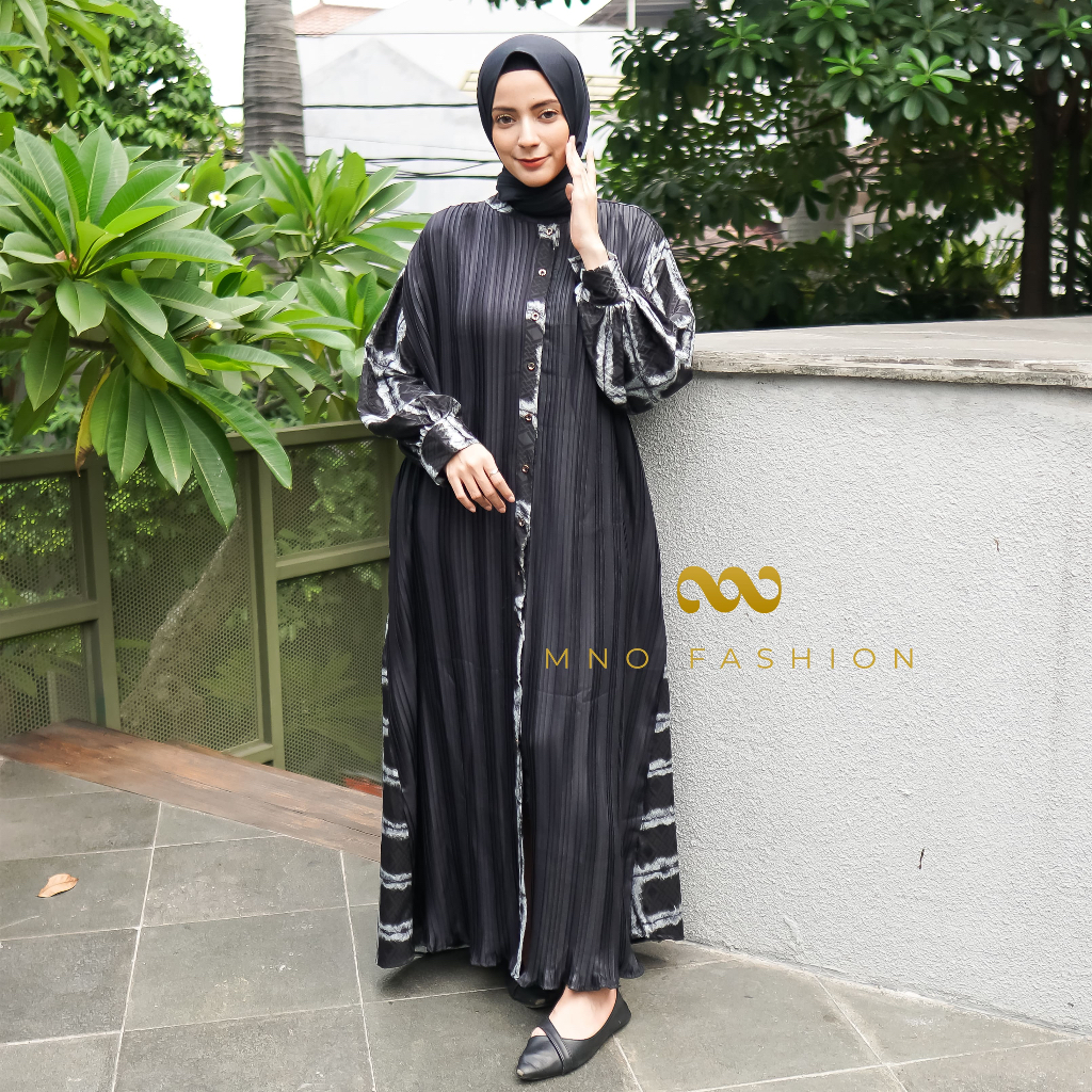 MNO - Plisket Dress Gamis Motif Wanita Premium