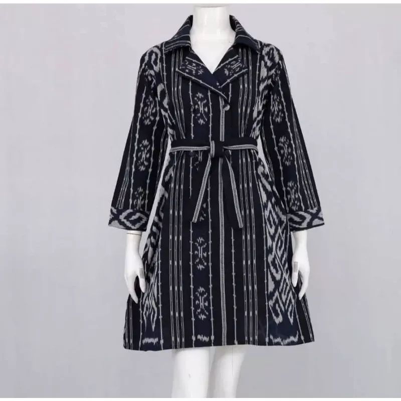 outer tenun - outer etnik - blazer tenun - long cardi