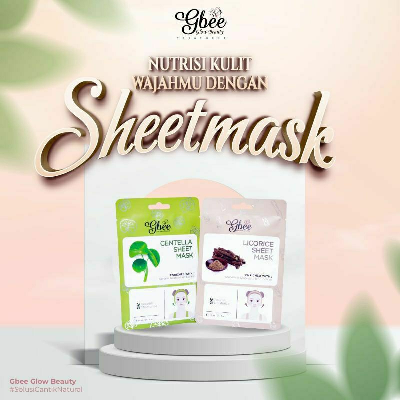 SHEET MASK GBEE GLOW BEAUTY / SHEET MASK BPOM / SHEET MASK CENTELLA / SHEET MASK LICORICE