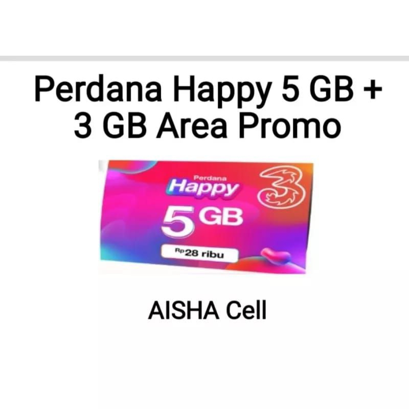 PERDANA Tri Happy  5 GB Nasional / S2