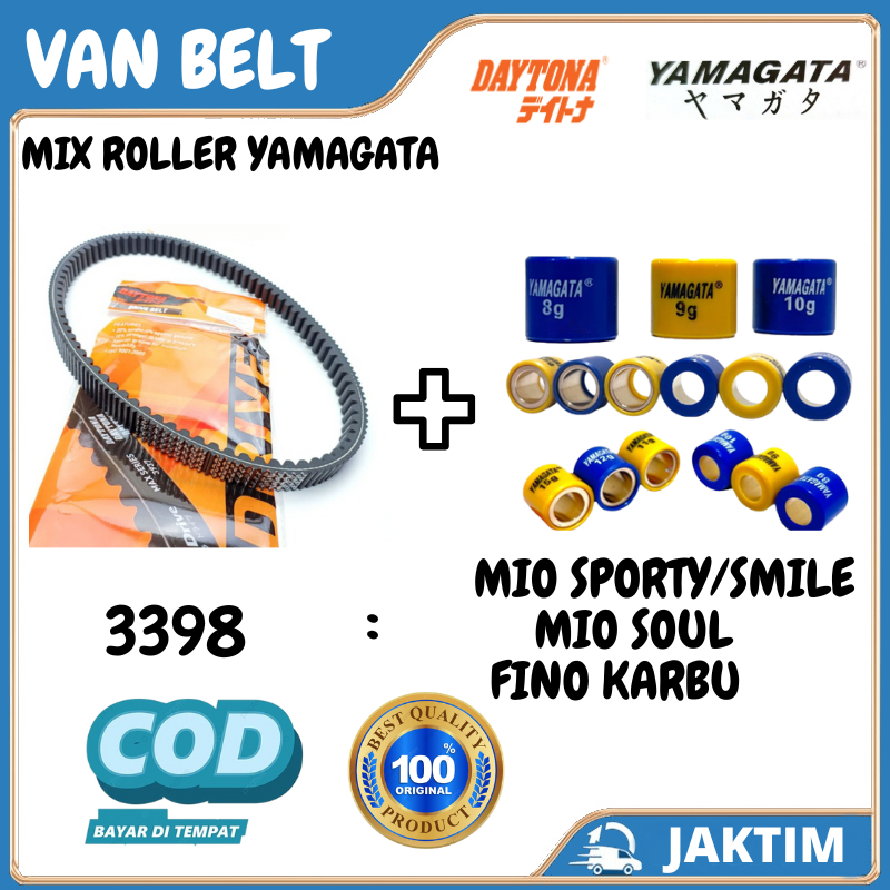 Van belt/V Belt MIO SPORTY/SMILE,MIO SOUL,FINO KARBU Set Roller YAMAGATA Original