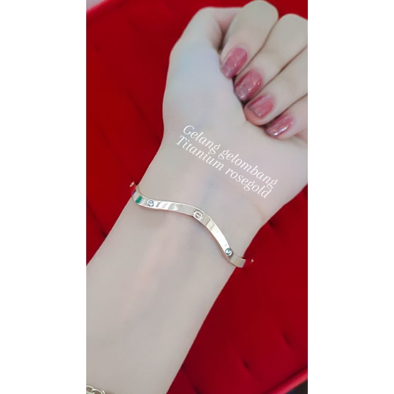 Gelang gelombang titanium anti karat