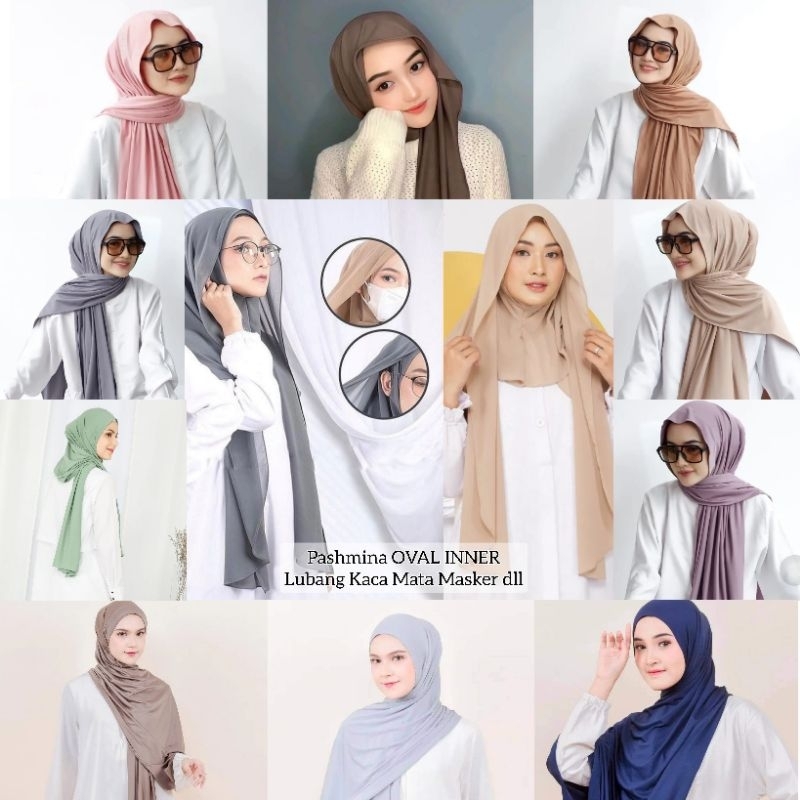 New Pashmina Inner Oval Jersey | Pastan inner 3 in 1 Jersey | Ada Lubang Telinga Buat Kacamata dan m
