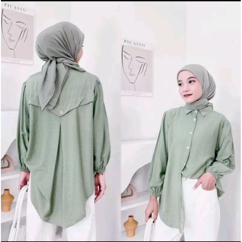 LAURA BLOUSE POLO LINEN NEW OFFICIAL ABG