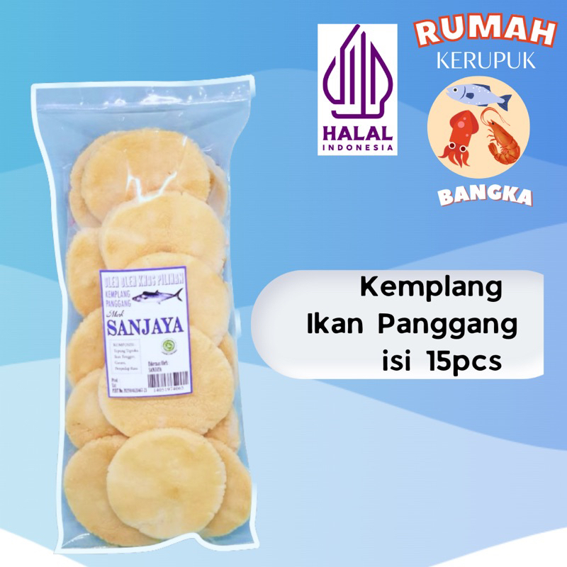 

Kemplang Panggang Ikan Tenggiri merk Sanjaya - Snack Bangka - Makanan Bangka - Kemplang terasi Bangka