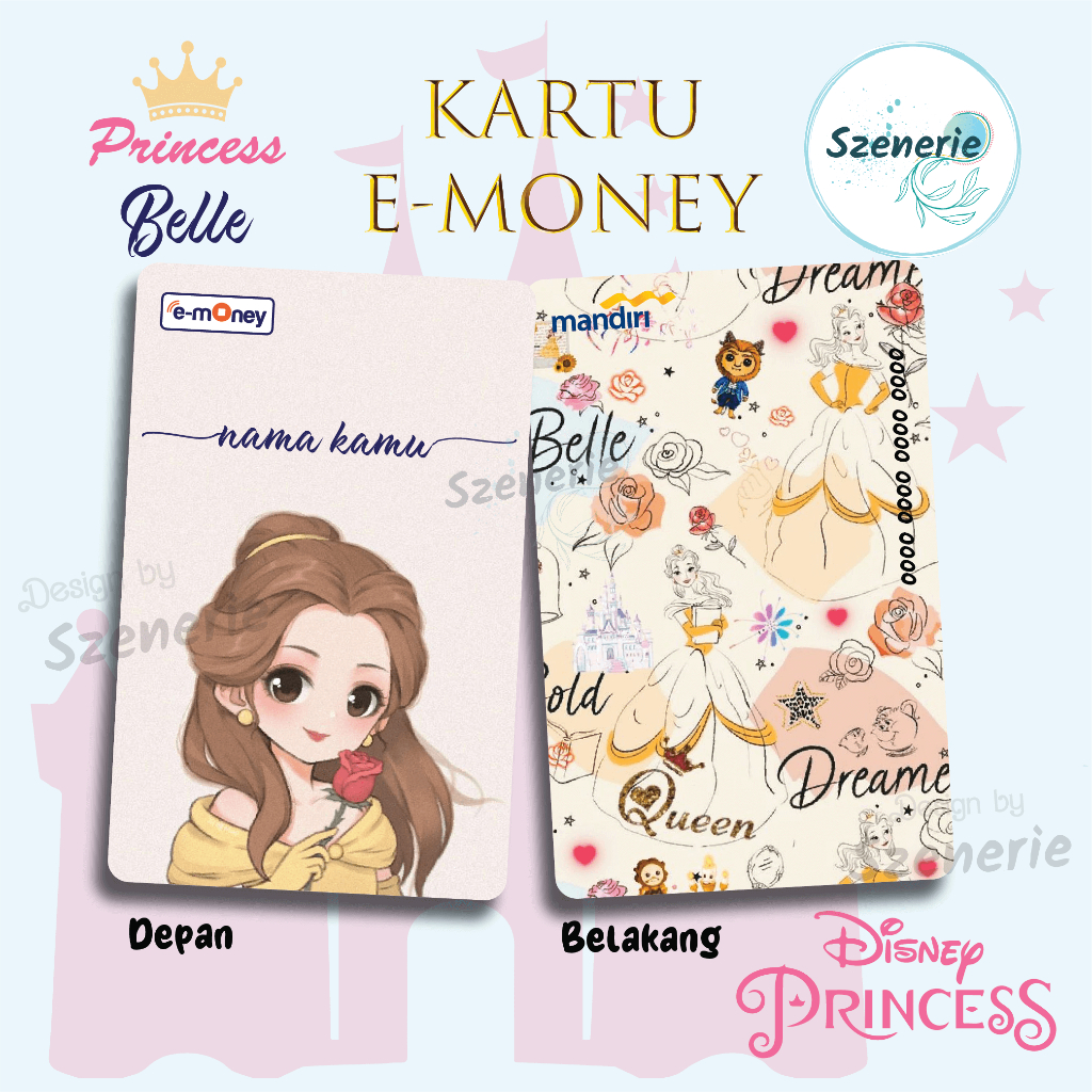 Emoney Princess Disney Girl Cute Flazz gen 2 Kartu E-money Mandiri BCA Tapcash BNI Brizzi BRI NFC Cu