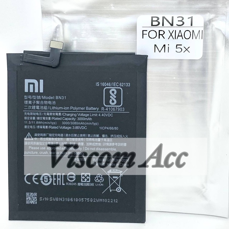 Baterai Xiaomi BN-31 Original Redmi 5x / A1 BN31