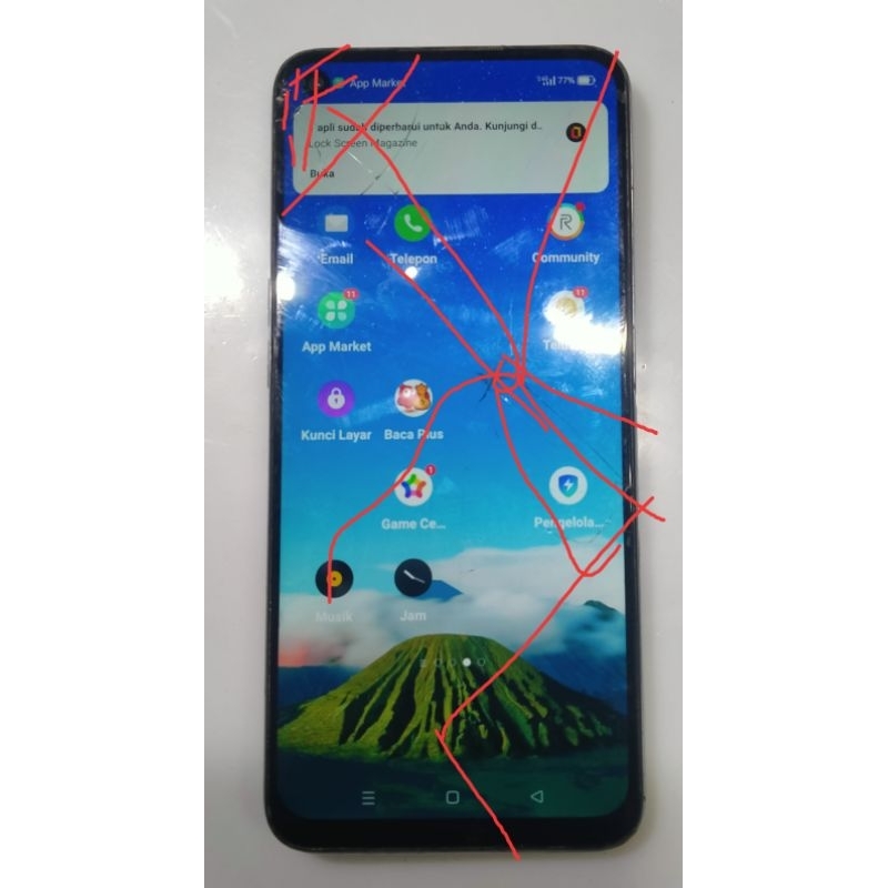 unit hp realme 6 4/128 kondisi minus LCD