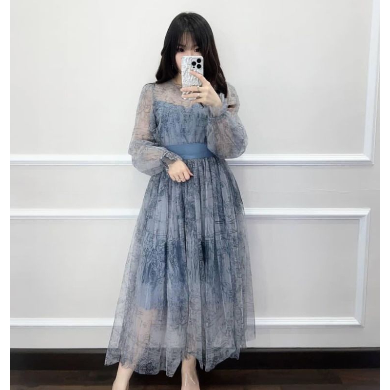 Midi lucinta luna dress SISA BLUE