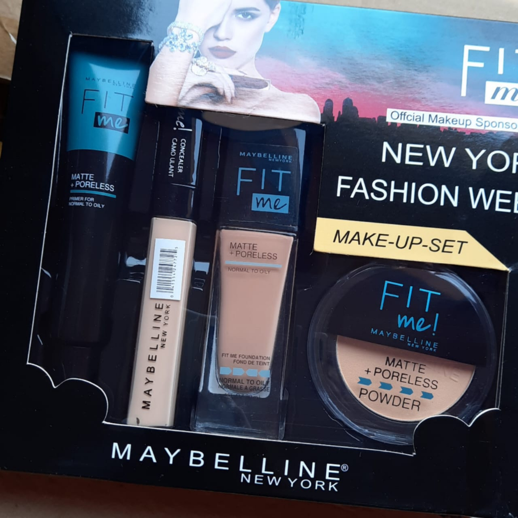 May Fit me set Foundation 4 in 1 / MakeUp Set 4 in 1 - Foundation + Bedak + Primer + Concealer