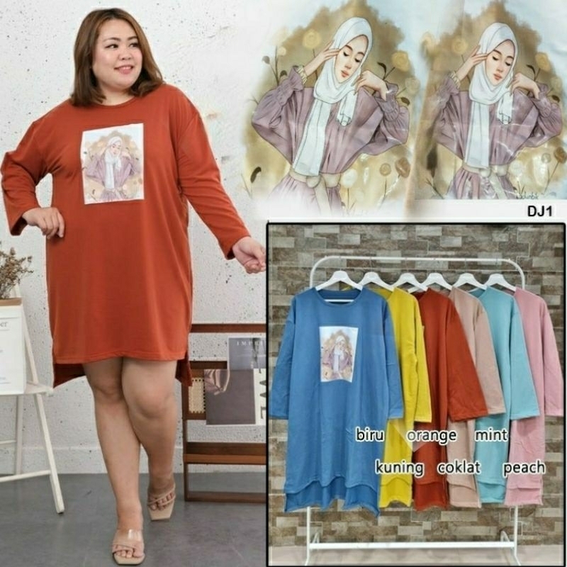 dress tunik jumbo bigsize big baju atasan wanita 3xl 4xl 5xl 6xl ld 130 140 150 160