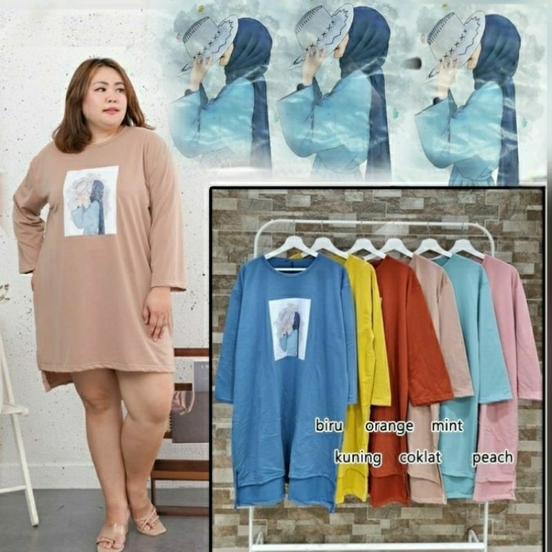 dress tunik jumbo bigsize big baju atasan wanita ld 130 140 150 160 3xl 4xl 5xl 6xl