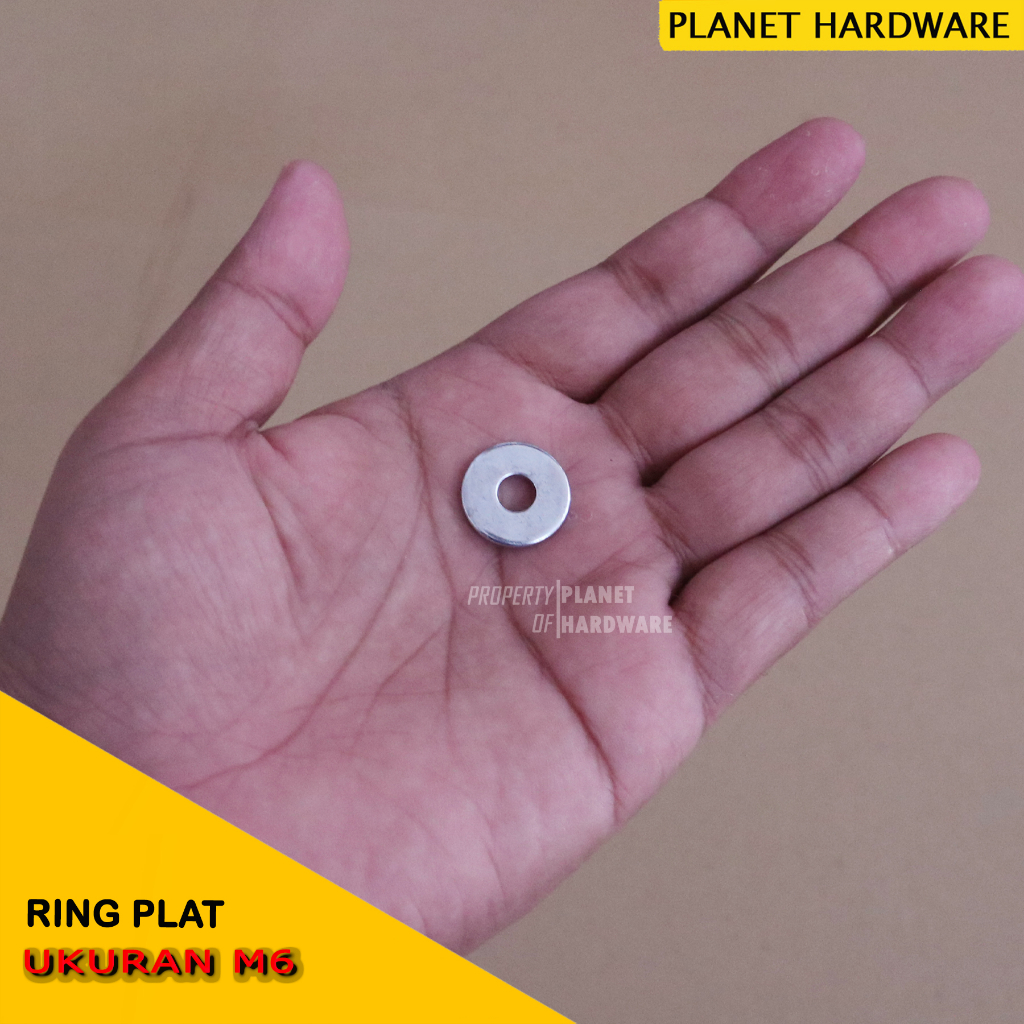 Ring Plat M6 Tebal 2mm Lebar 6×17×2mm Paket 5pcs