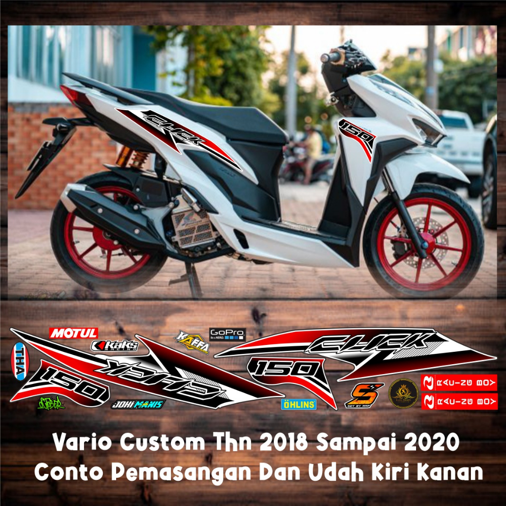Striping Variasi  Vario 150 New Sticker List Style Stiker Vario Baru Fi New Motif Polet Merah