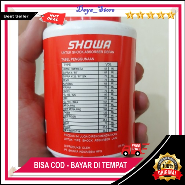 Oli Sok Depan Honda Original Oli Shock Depan Showa AHM Asli Genunin Oil Shock 175 ML Ori Honda Murah