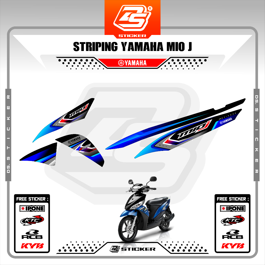 Stiker Striping Mio J Decal stiker mio j Premium Racing DS0001