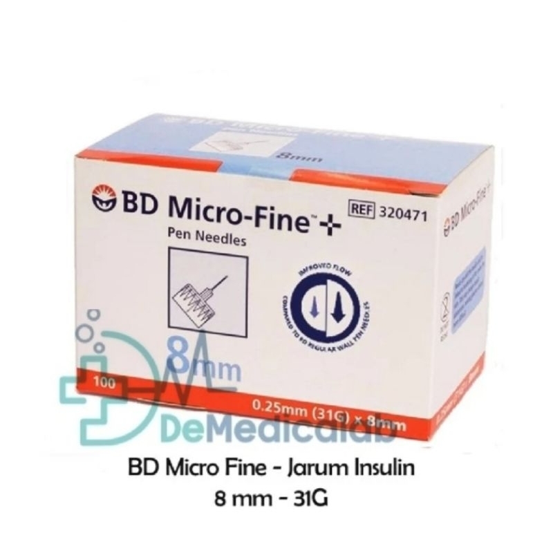Jarum Insulin Pen Needle BD Micro Fine 31G 8mm isi 100 Microfine BD