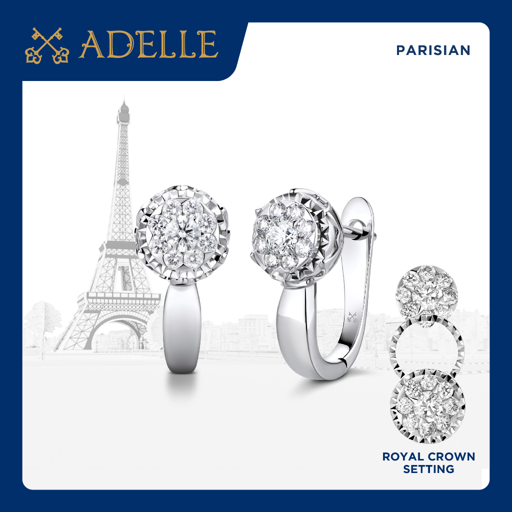 Adelle Jewellery - Romansa Earrings - Anting Emas Berlian