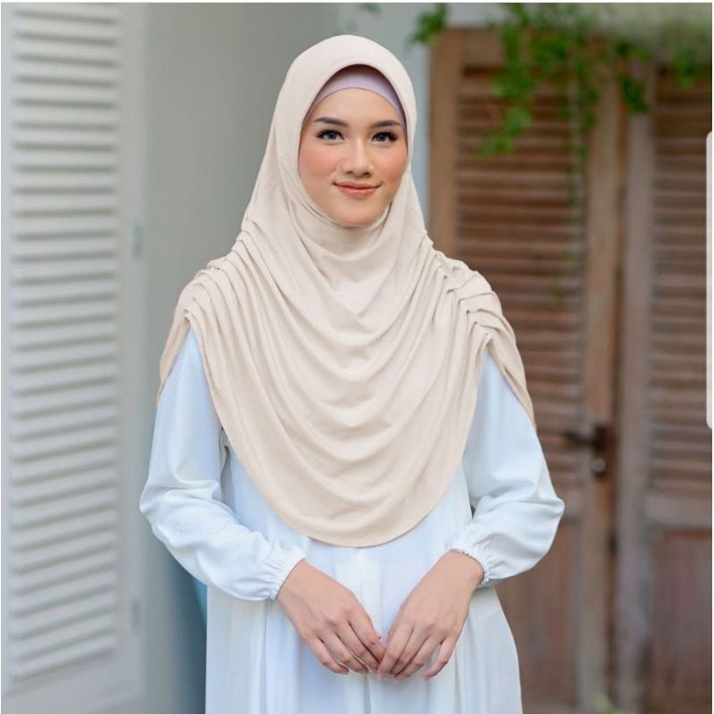 Bergo Rumana Rempel / Jilbab Instan Jersey / Kerudung Pet Jersey / Hijab Instan Rempel
