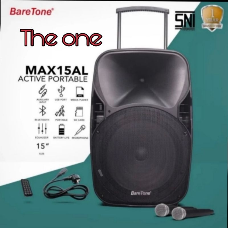 speaker portable wireless baretone max15al / max 15al / max 15 al