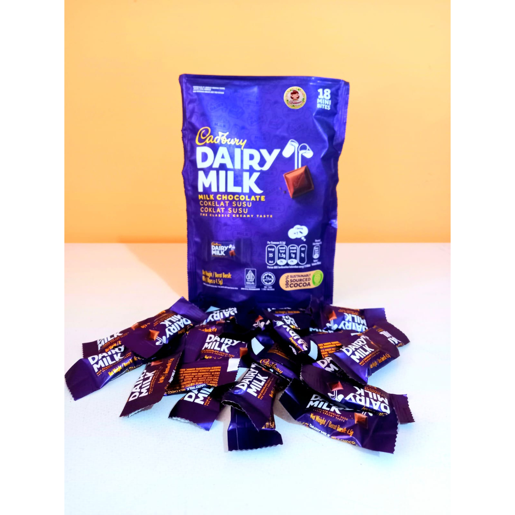 

.Coklat import | Pouch Cadbury Dairy Milk Chocolate 81gr isi 18pcs Halal ( ds bgr)