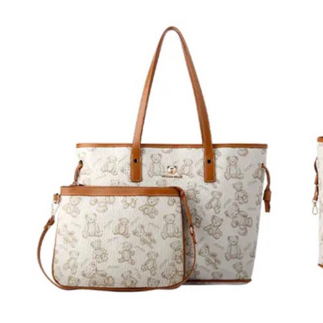 TTWN BEAR READY STOCK Beige Shopper Tote Bag