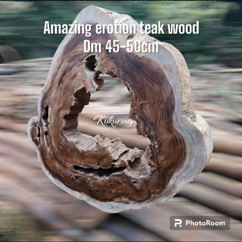 KUKURING Kayu Jati Erosi Bahan Meja Resin  Amazing Erotion Teak Wood For Table