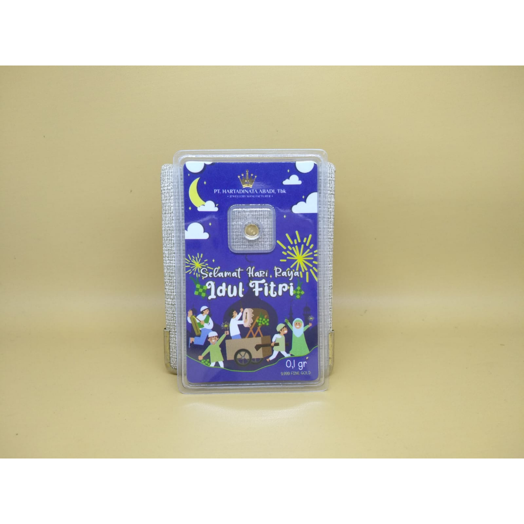 Logam Mulia HARTADINATA Selamat Hari Raya Idhul Fitri 0.1 Gr 24K Fine Gold 999.9