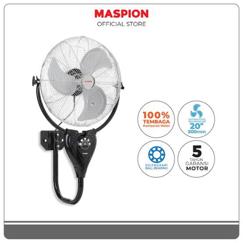 KIPAS ANGIN MASPION BESI PW2002RC WALL FAN PW 2002RC REMOT 20INCH