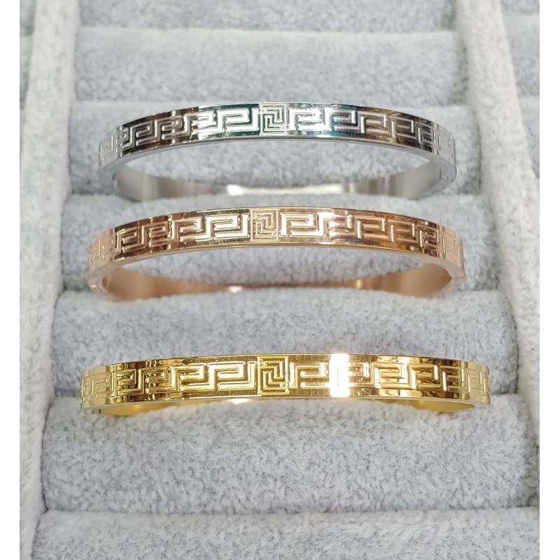 gelang bangle polos 3 warna titanium anti karat anti luntur