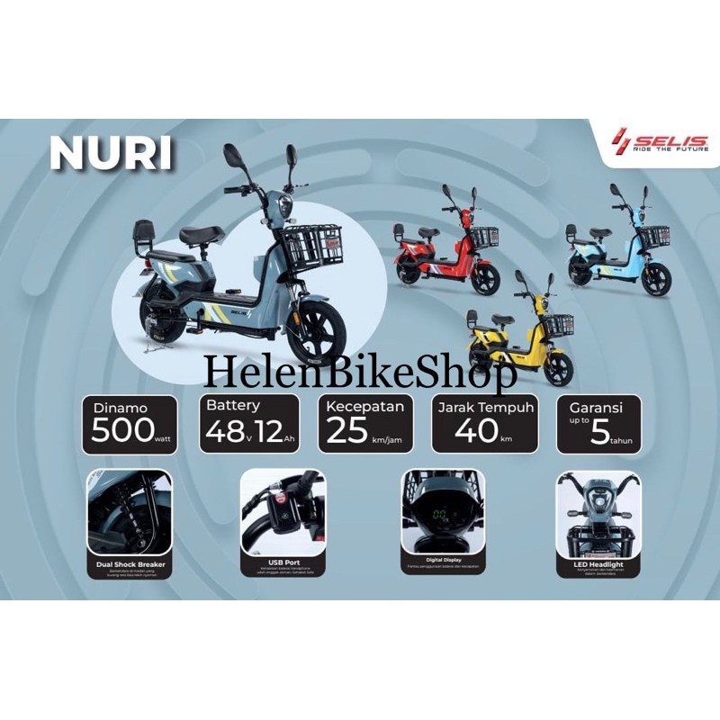 Sepeda Listrik Nuri Merk Selis Ada Colokkan HP