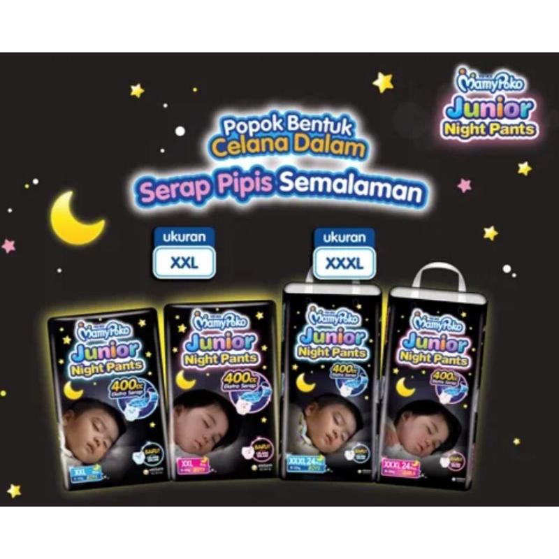 Mamypoko Junior Night Pants XXXL24 Boys / Mamypoko junior night pants XXXL24 Girls / Mamypoko XXL28 