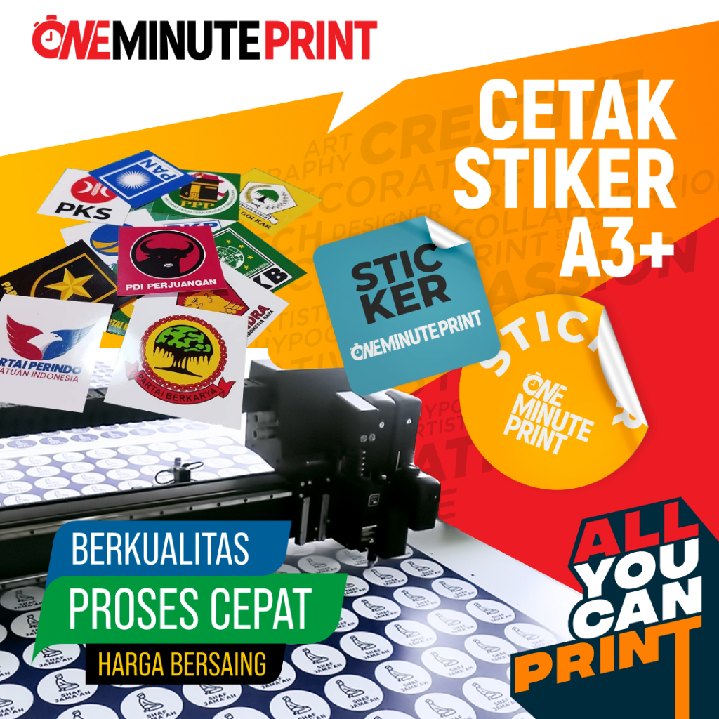 

Cetak Sticker A3 / Stiker Label Chromo & Vinyl A3 - ONE MINUTE PRINT