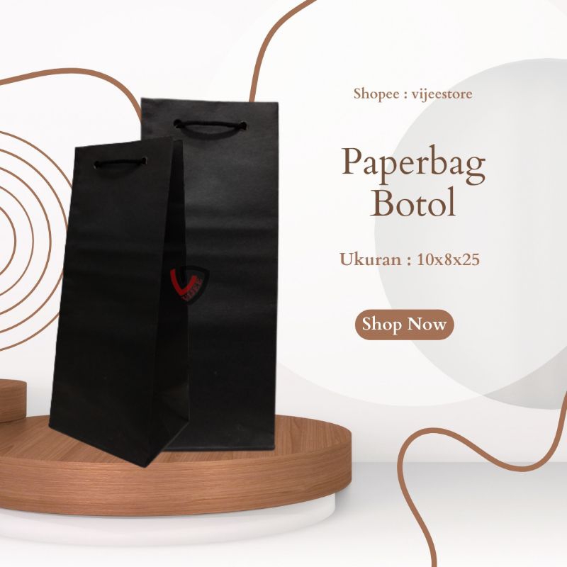 

PAPERBAG BOTOL UKURAN 10X8X25/GOODIE BAG SOUVENIR