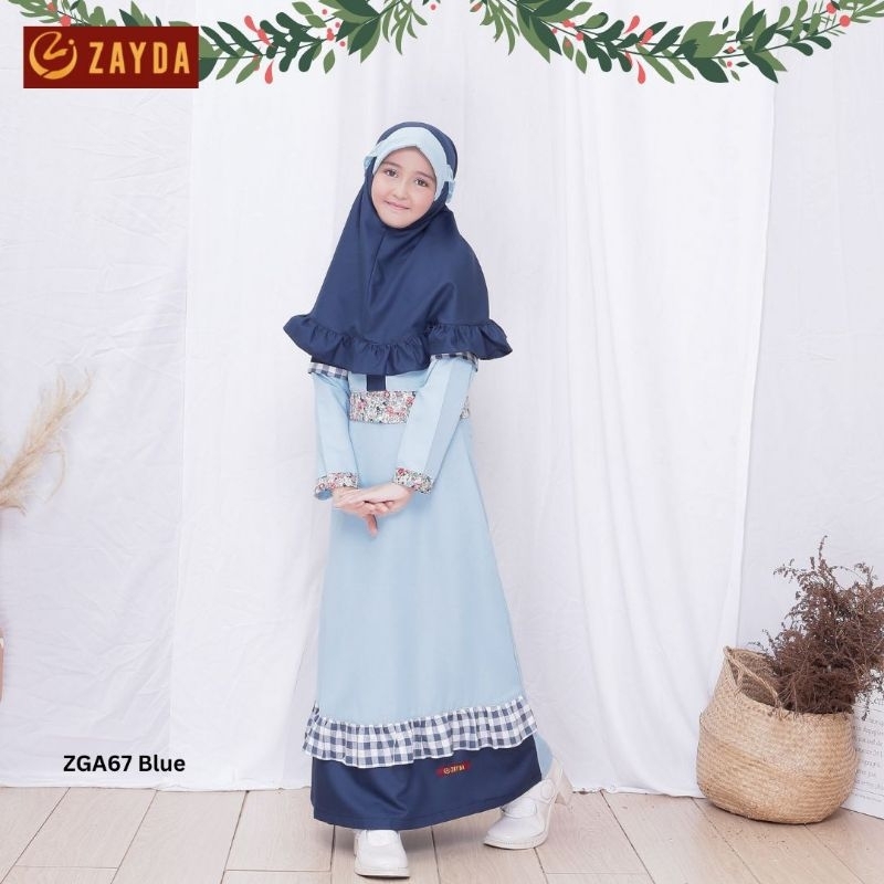 Gamis katun anak cantik ZGA67 blue by Zayda