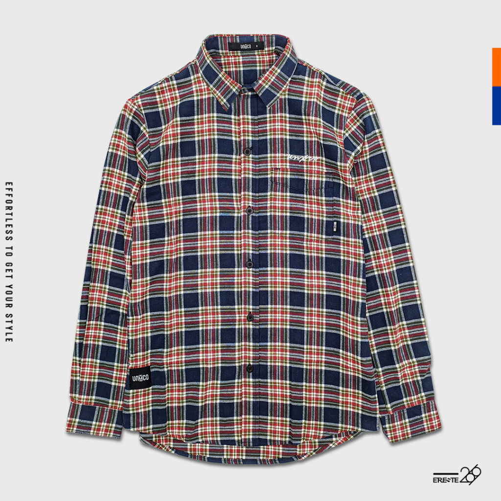 Ereste269 X Unxco Kemeja Flanel Blue Red