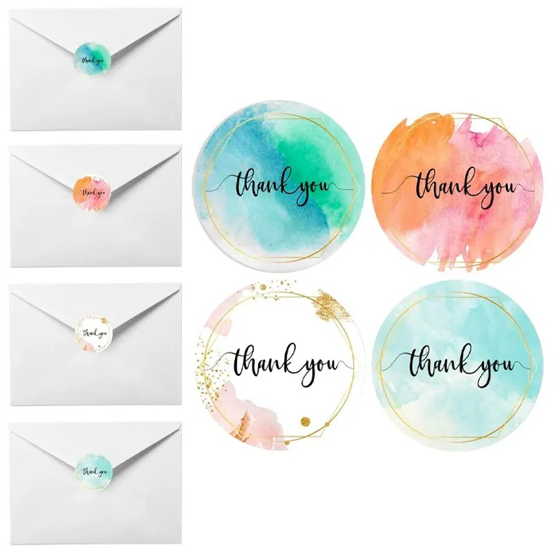 

Sticker Thank You Roll Isi 500 Pcs Label Roll Stiker Thank You Gift stiker terima kasih Warna Self Adhesive Seal Label Roll Sticker thank you 2.5 cm