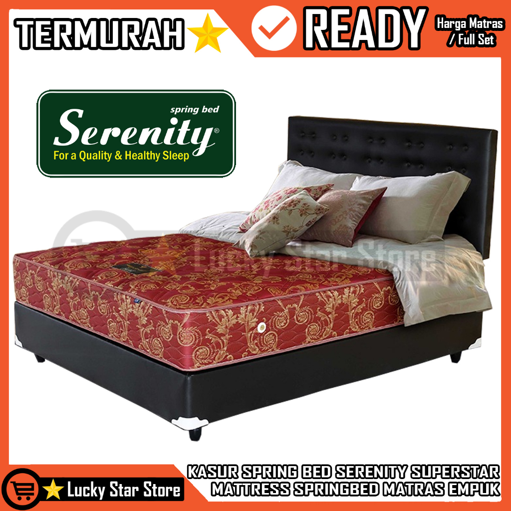 [Instan] SPRINGBED SERENITY SUPERSTAR KASUR FULL SET MATRAS MATERAS MATTRES MATRES TEMPAT TIDUR BUSA