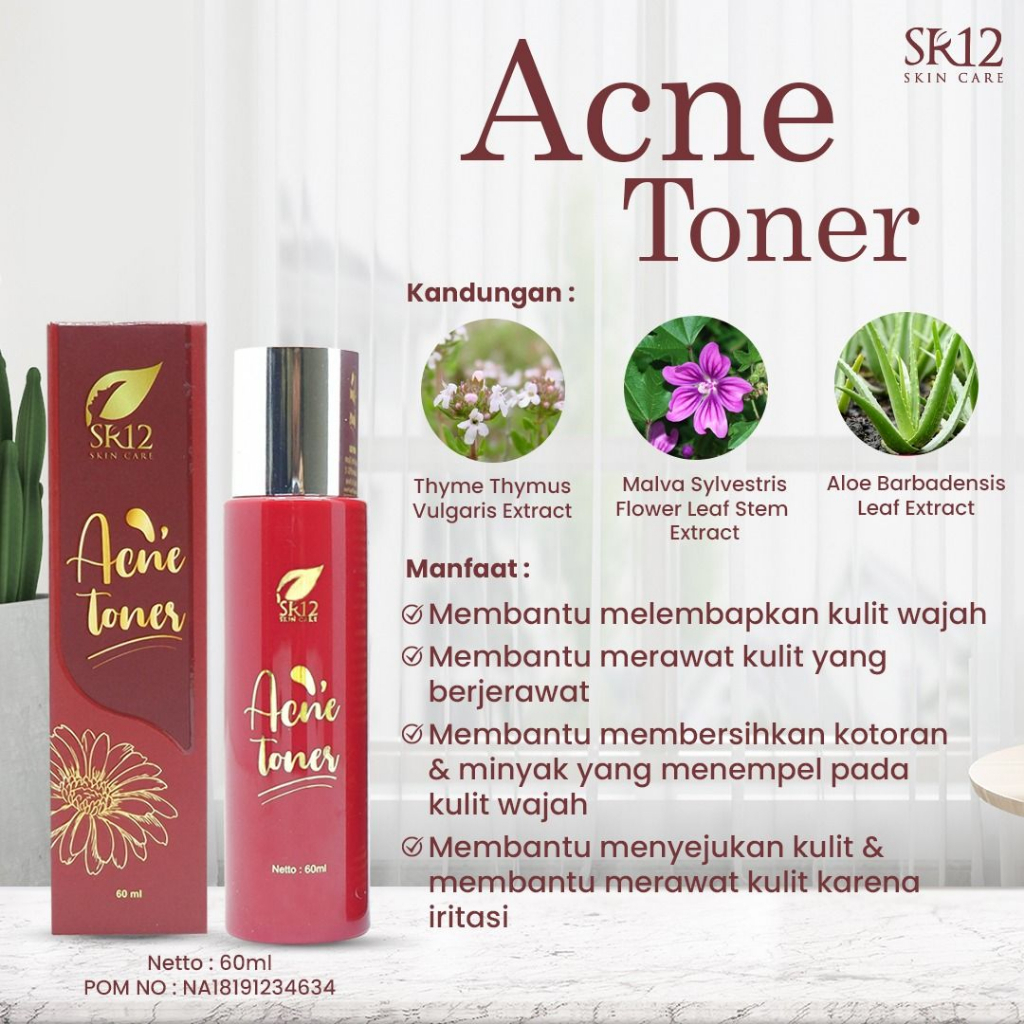 TONER JERAWAT AMPUH ACNE TONER SR12 OBAT JERAWAT BERUNTUS DAN REGENERASI KULIT MATI PRIA WANITA