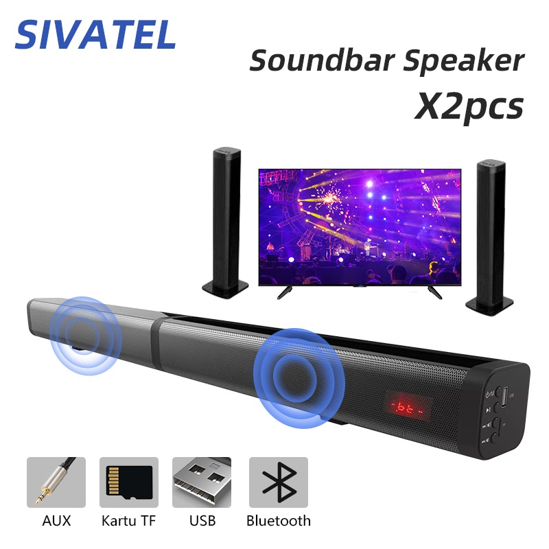 Sivatel Soundbar TV Speaker Bluetooth Wireless Speaker Portable Soundbar