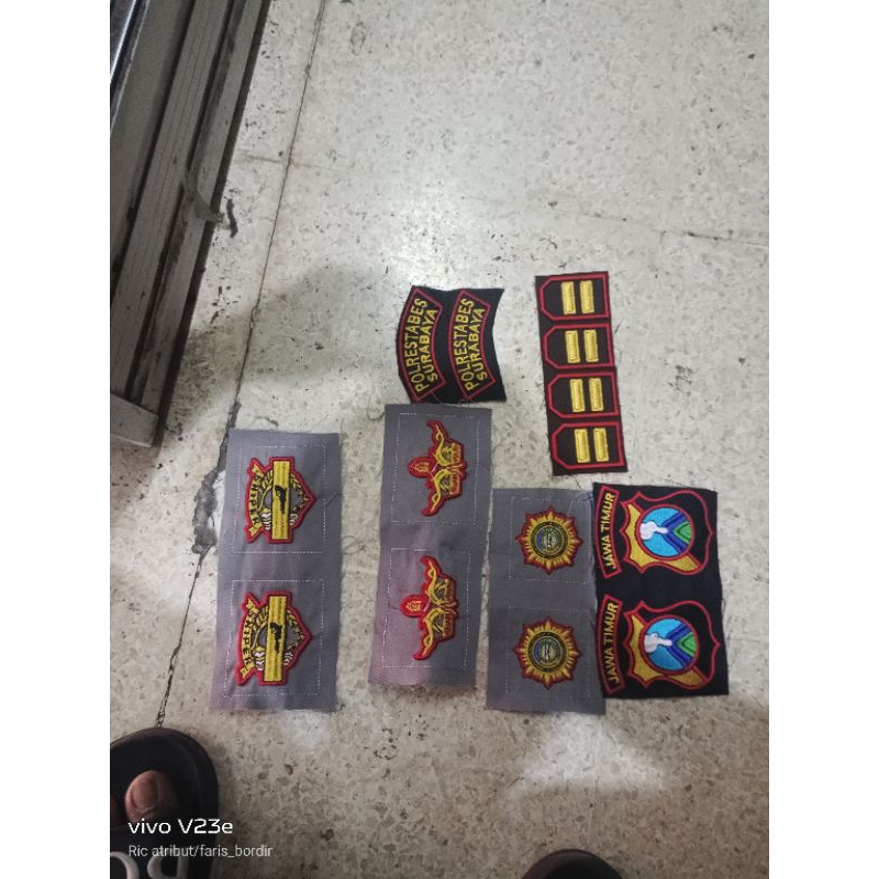 bet polri bordir satu set + nam timbul