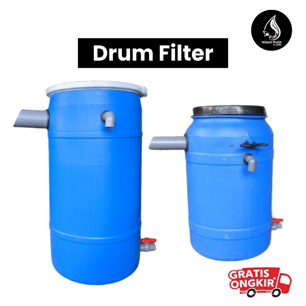 Drum Filter 175 Liter untuk Kolam Ikan Koi Tong Filter Kolam Ikan Koi