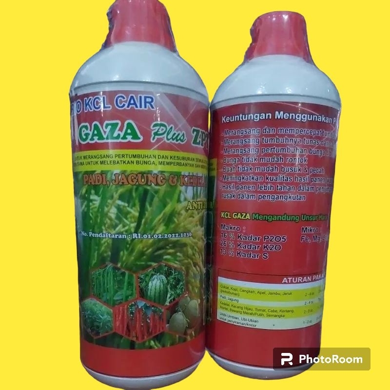 PUPUK KCL CAIR PADI JAGUNG KEDELAI KEMASAN 1 LITER