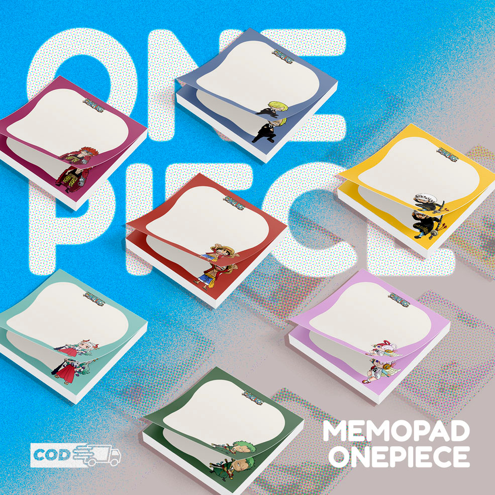 

ONE PIECE MEMOPAD/KERTAS TULIS - PLANER 5Olembar/Luffy/Zoro/Sanji Series