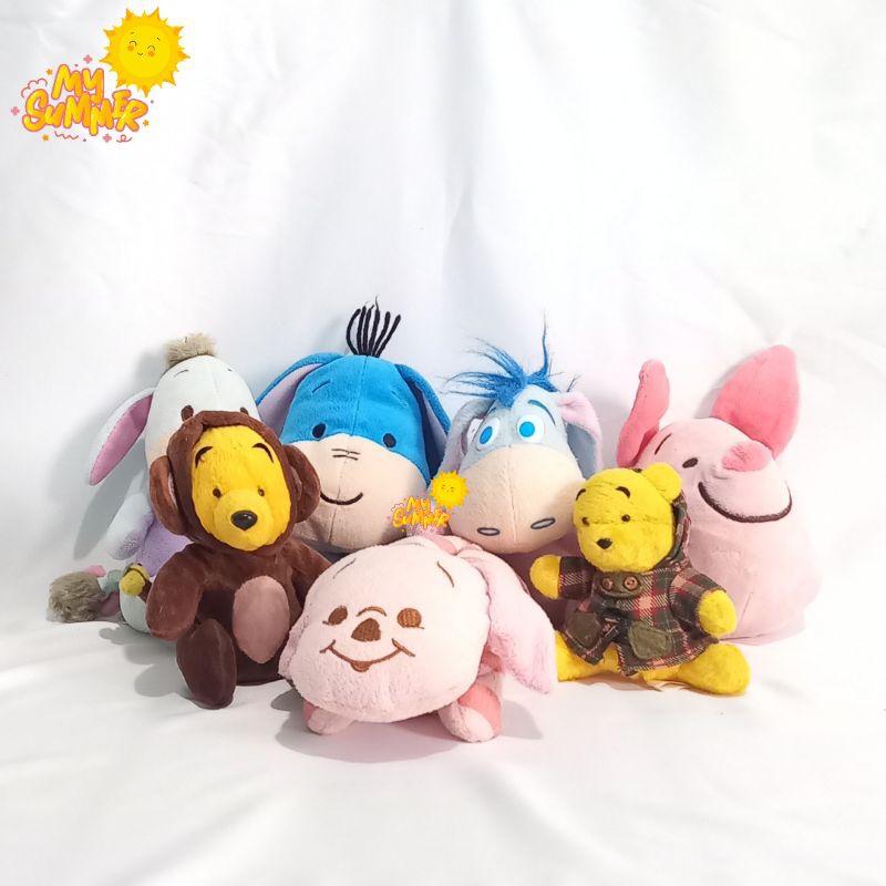 Boneka Winnie The Pooh Kostum Eeyore Piglet Dompet Tempat Pensil Remot TV Original Disney Baby Cuties