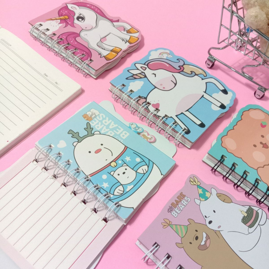 

Binder / Notebook Spiral Kecil Motif Unicorn & Beruang / Memo Notes / Buku Catatan