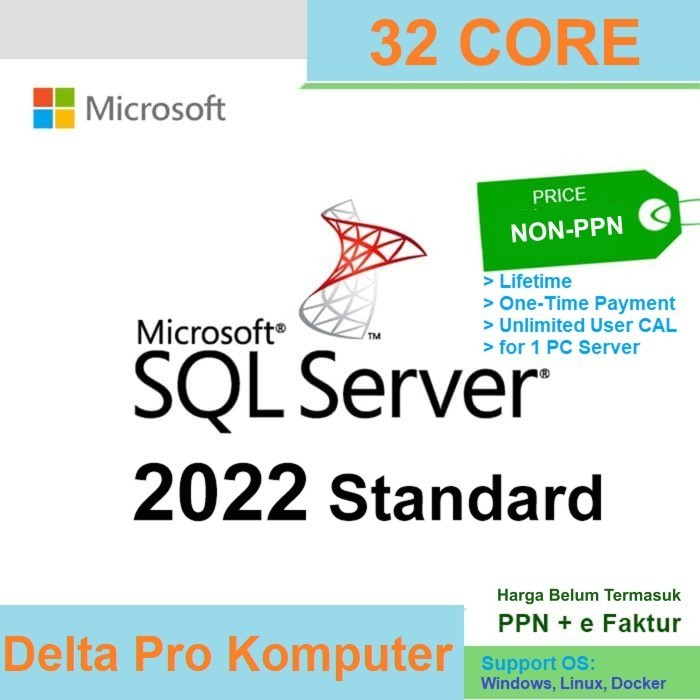 QL Server 2022 Standard 32 Core Unlimited User CAL Bonus DVD