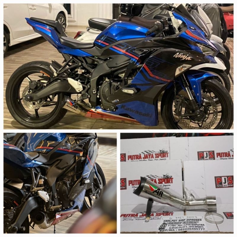 knalpot slip on austin racing pnp heder ori zx25r lama dipotong