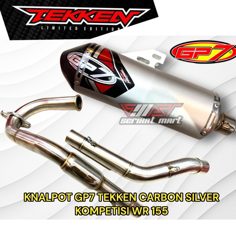 KNALPOT GP7 TEKKEN CARBON KOMPETISI SILVER DAN BLACK YAMAHA WR 155