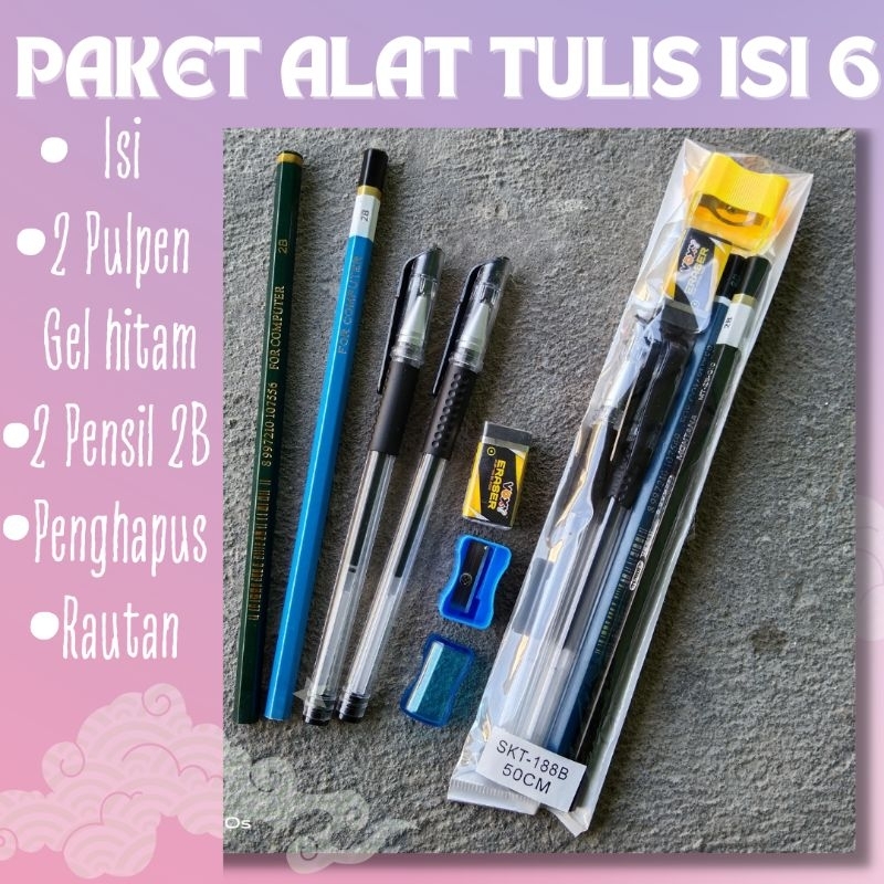 

Paket alat tulis isi 6 murah komplit